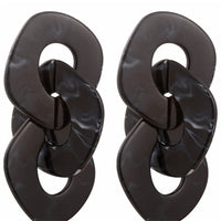 Unique Chain Link Ring Acrylic Pendant Earrings