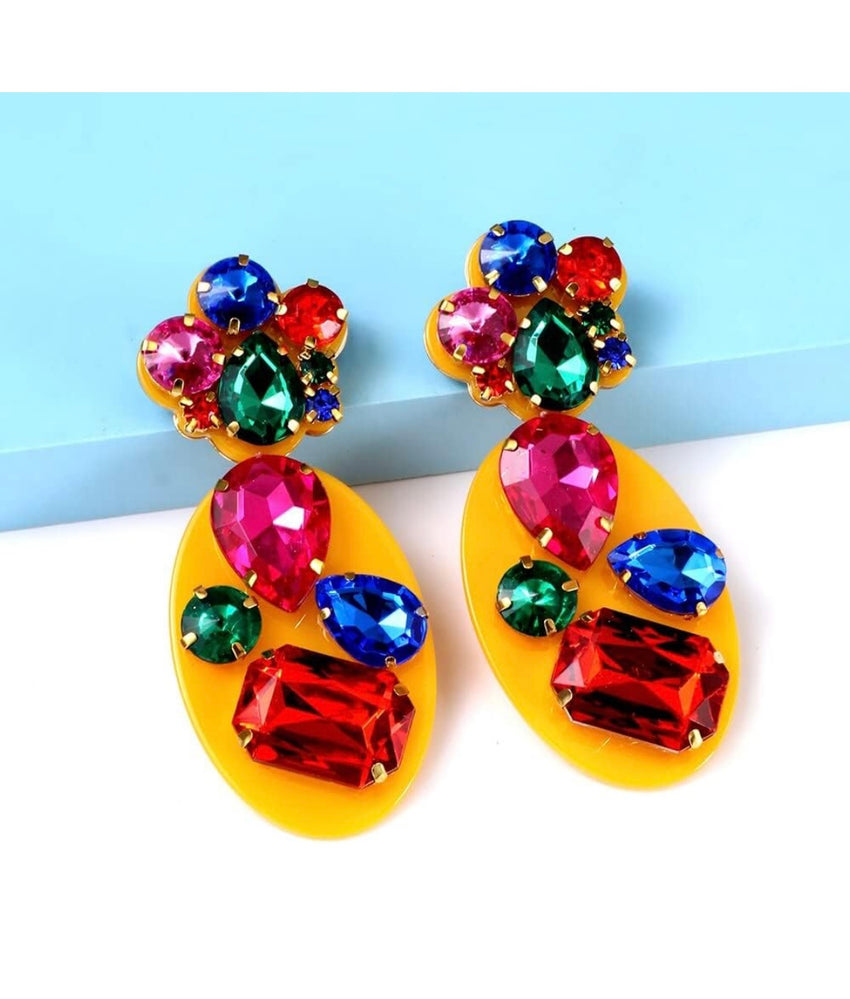 Statement Geometric Acrylic Pendant Earrings