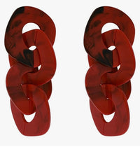 Unique Chain Link Ring Acrylic Pendant Earrings
