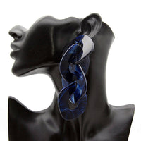 Unique Chain Link Ring Acrylic Pendant Earrings