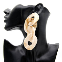 Unique Chain Link Ring Acrylic Pendant Earrings