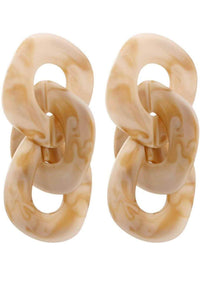 Unique Chain Link Ring Acrylic Pendant Earrings