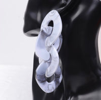 Unique Chain Link Ring Acrylic Pendant Earrings