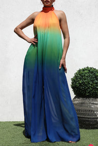 Mock Neck Woven Jumpsuit