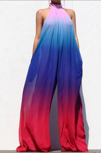 Mock Neck Woven Jumpsuit