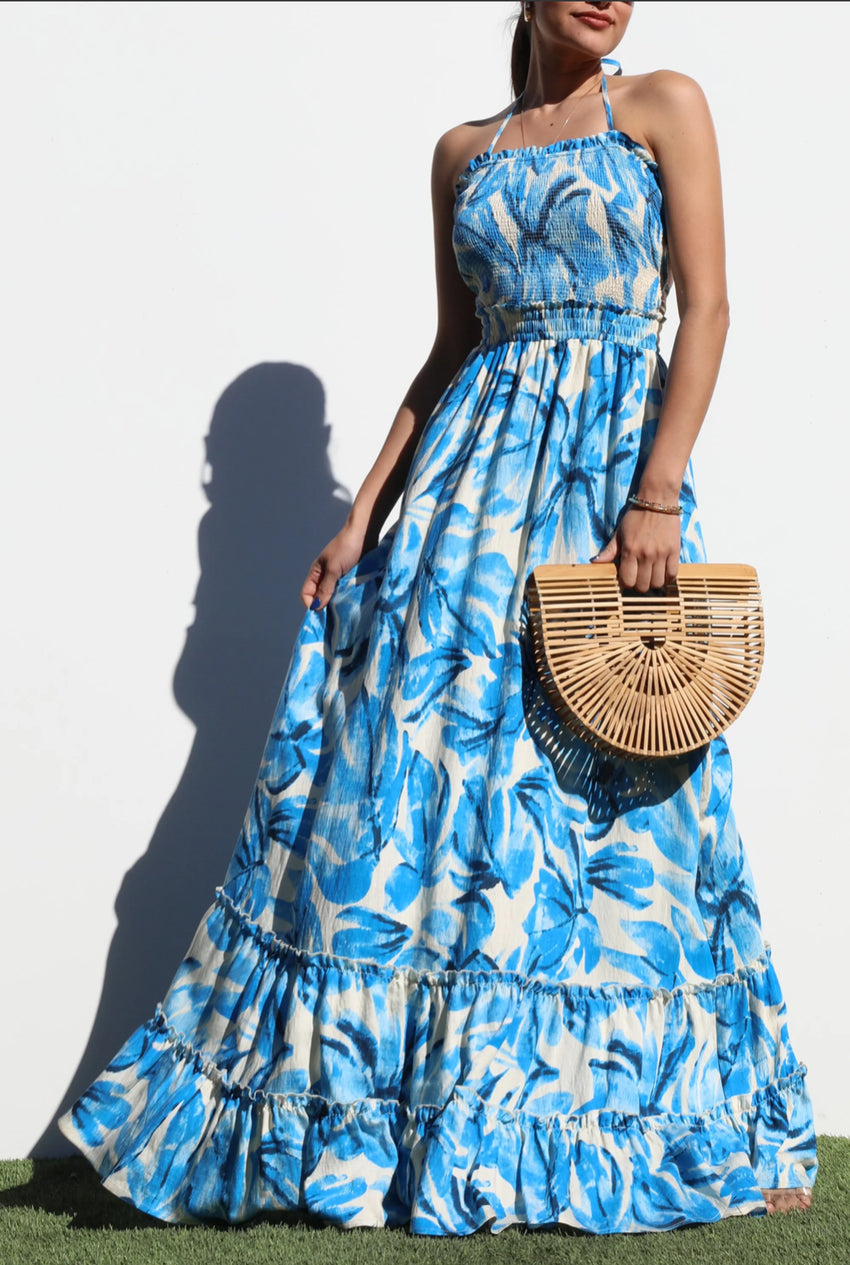 Smocked Top Woven Maxi Dress