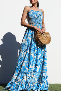 Smocked Top Woven Maxi Dress