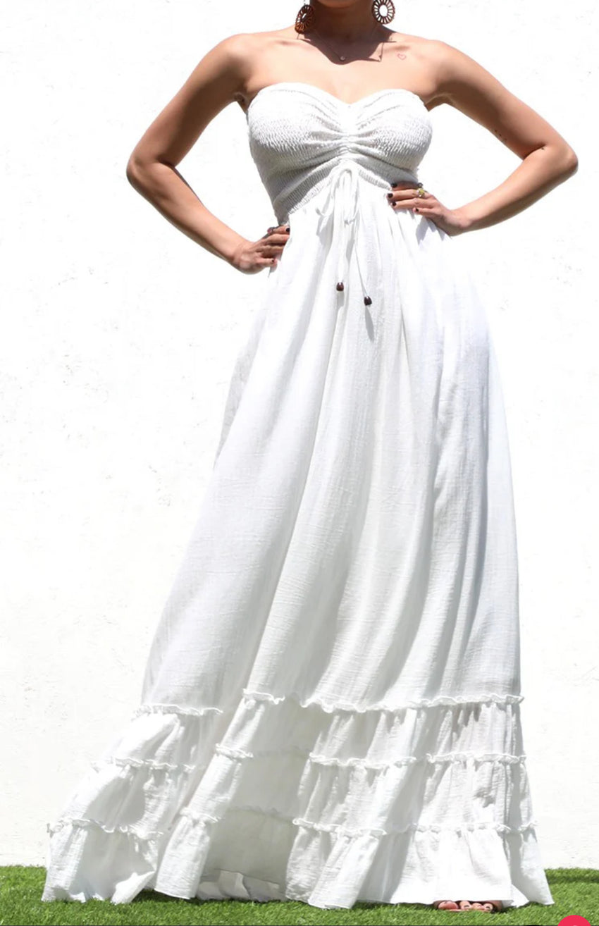 Lady Smoked Woven Maxi Dress