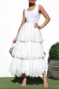 Tiered Woven Long Dress