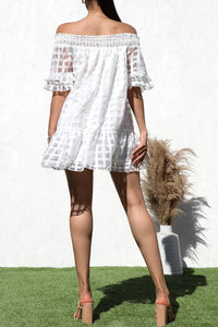 Shoulder woven Mini Dress