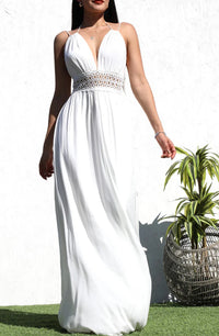 Lady Overlay Backless Maxi Dress