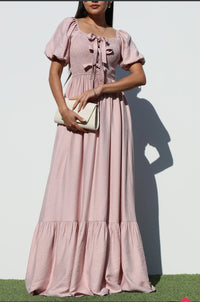 Smoke Top Woven Maxi Dress