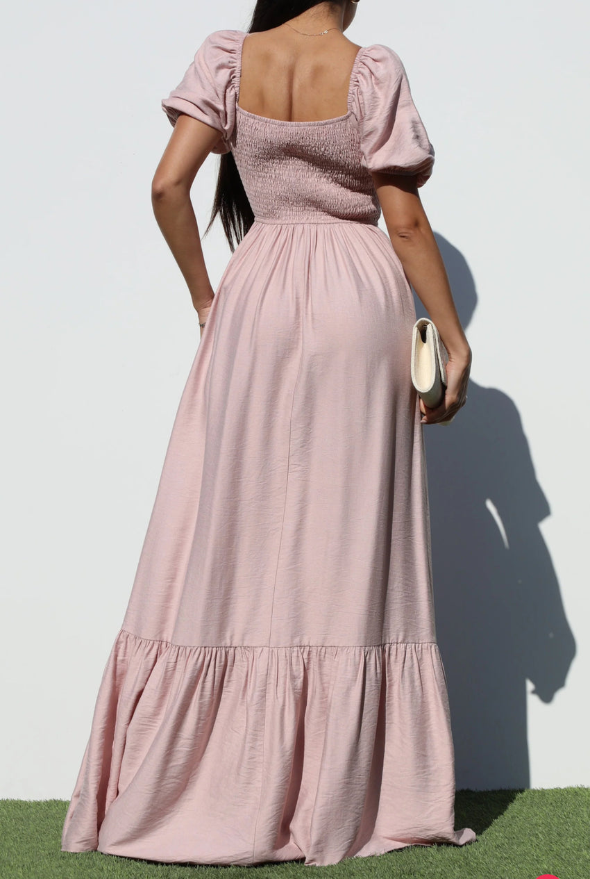 Smoke Top Woven Maxi Dress