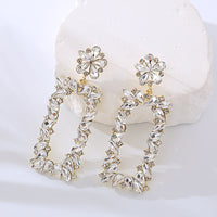 Sparkly Rhinestone Marquise Rectangle Earrings