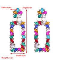 Sparkly Rhinestone Marquise Rectangle Earrings