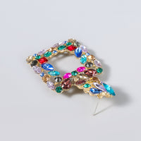 Rhinestone Rectangle Dangle Earrings Square Hoop