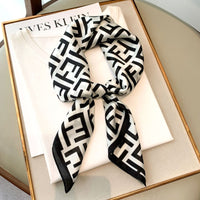 Letters Print Silk Scarf