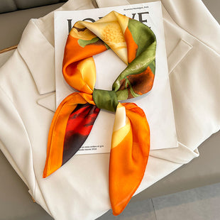 Orange Mix Silky Scarf