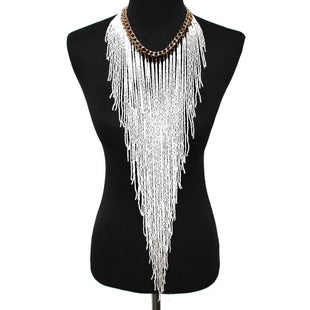 White Collar Neck Beads