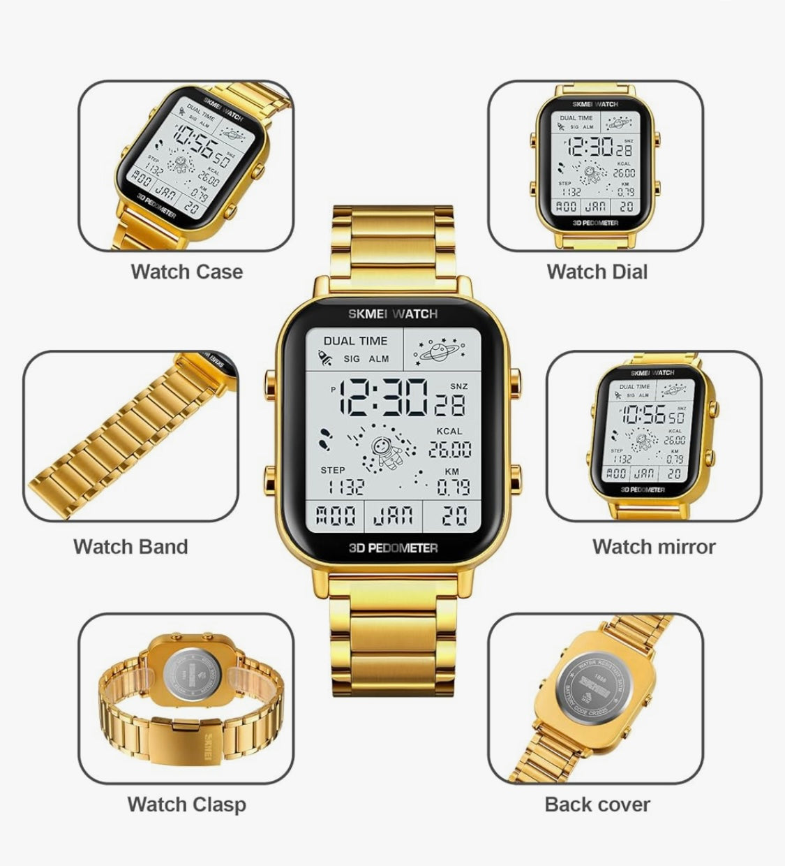 Luxury  Stainless Steel Sport Wristwatch