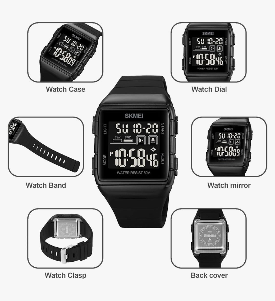 Casual Square Face Men's Sports Watch