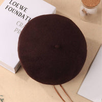 Women Beret Hat French Wool Beret Cap Classic Solid Color Autumn Winter Hats