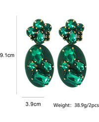 New Trend Statement Geometric Acrylic Pendant Earrings for Women Rhinestone Drop Earring Wedding Party Jewelry