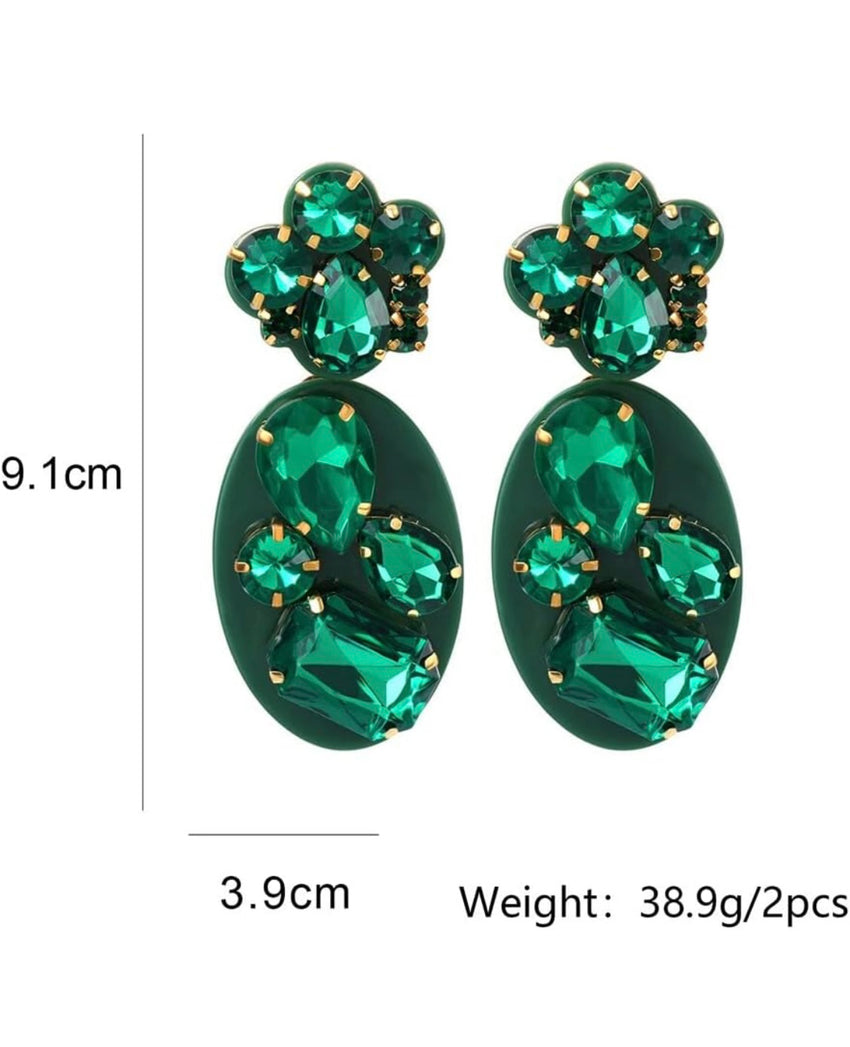 New Trend Statement Geometric Acrylic Pendant Earrings for Women Rhinestone Drop Earring Wedding Party Jewelry