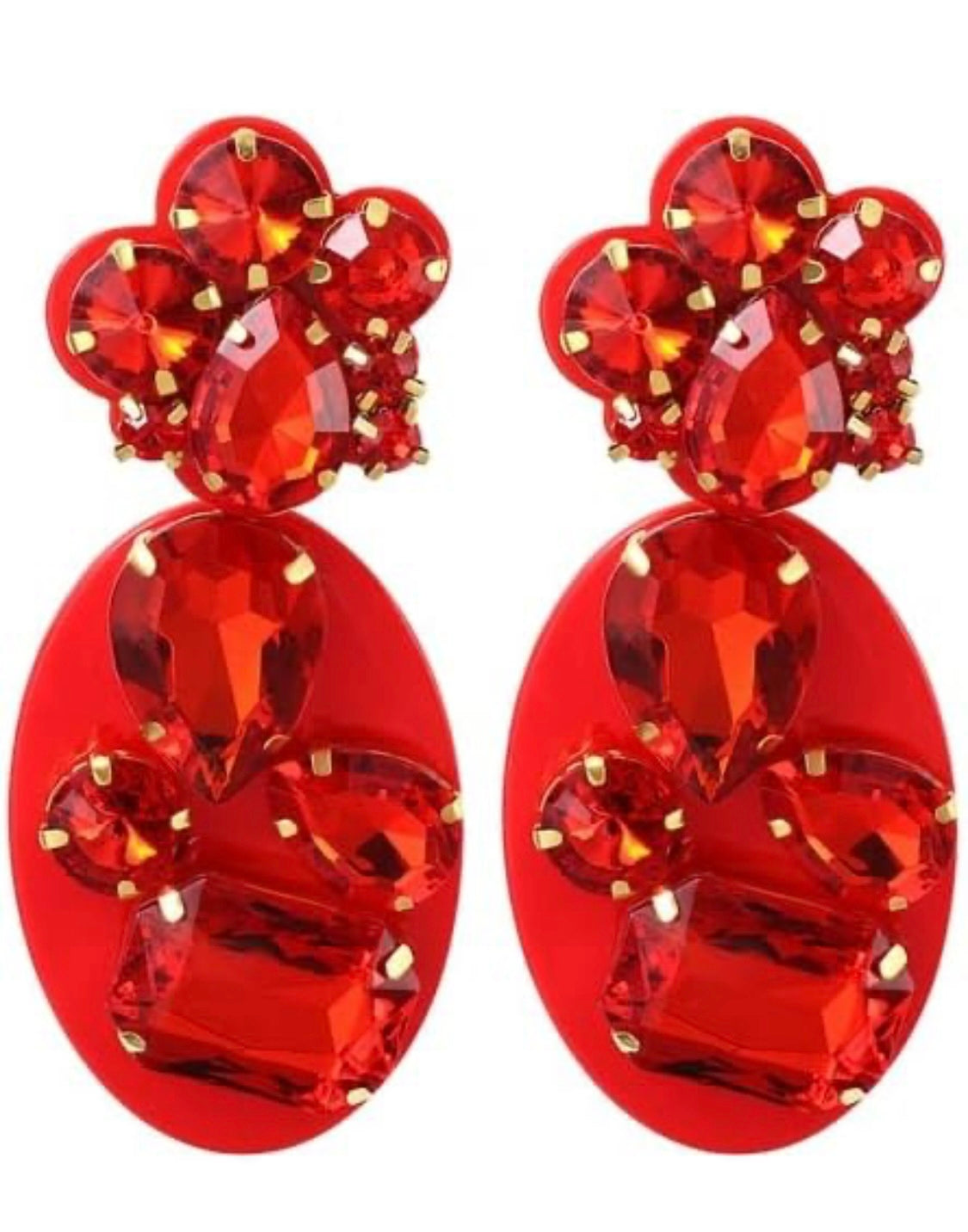 New Trend Statement Geometric Acrylic Pendant Earrings for Women Rhinestone Drop Earring Wedding Party Jewelry