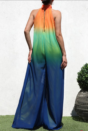 Mock Neck Woven Jumpsuit