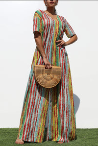 Loose Fit V Neck Jumpsuit