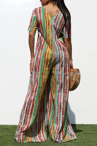 Loose Fit V Neck Jumpsuit