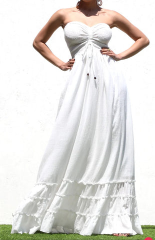 Lady Smoked Woven Maxi Dress