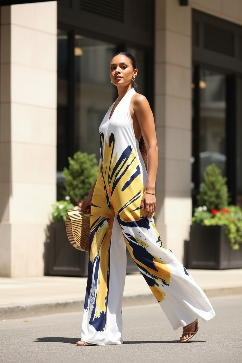 Abstract Print Jumpsuit - City Walk