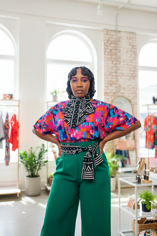 Black and White Scarf - Belt Style