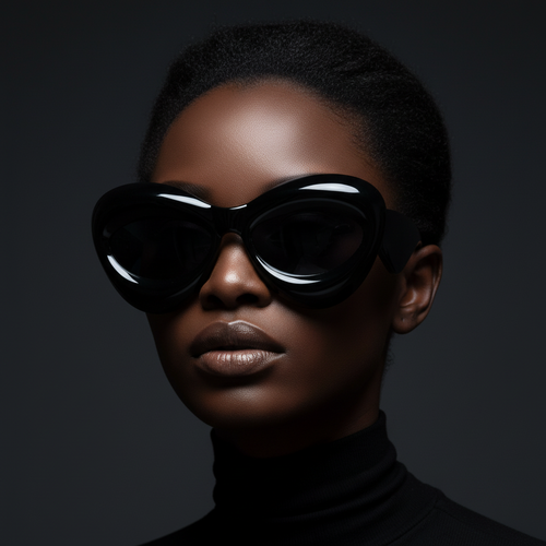 Black Inflated Cat-Eye