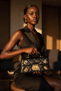 Bold Bag Highlight - Black Quilted Handbag