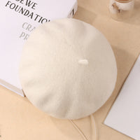 Women Beret Hat French Wool Beret Cap Classic Solid Color Autumn Winter Hats