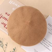 Women Beret Hat French Wool Beret Cap Classic Solid Color Autumn Winter Hats