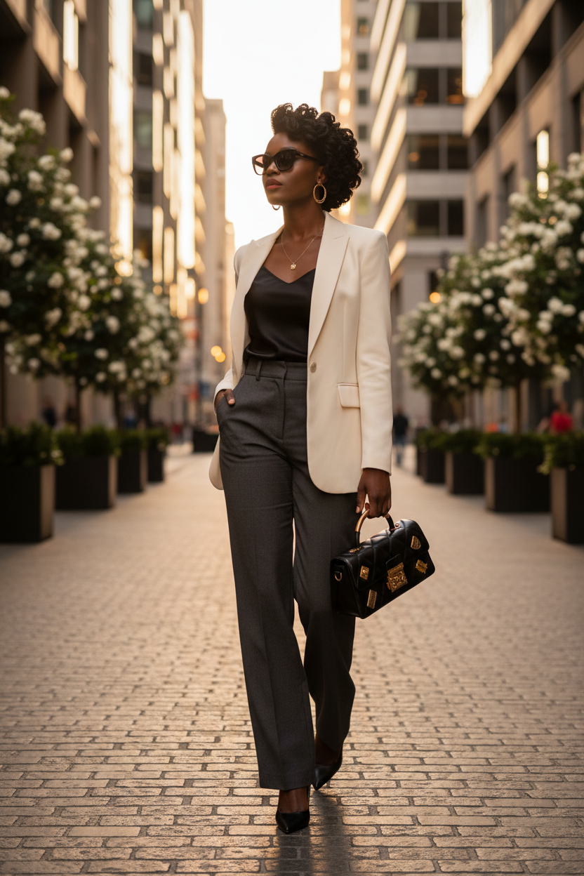 Confident Style - Black Quilted Bag Lifestyle