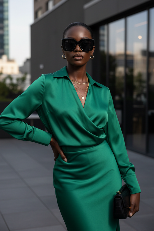 Noir Luxe Oversized Geometric Sunglasses