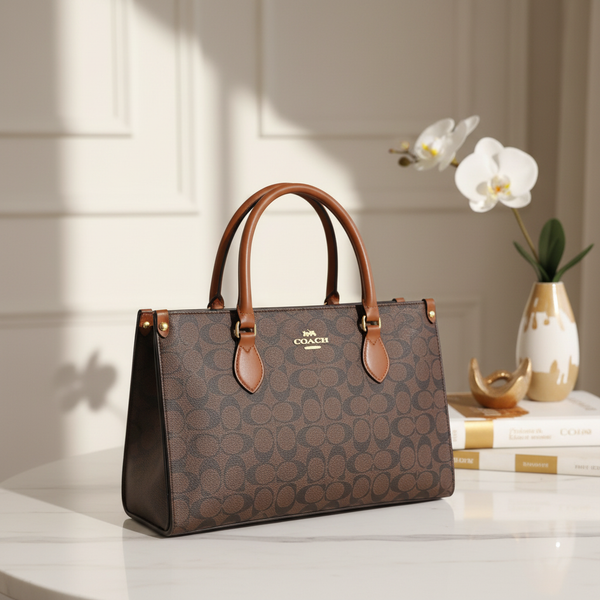 Coach handbag lifestyle shot in elegant home setting