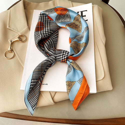 Mixed Orange check board scarf