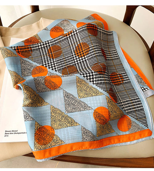 Mixed Orange check board scarf