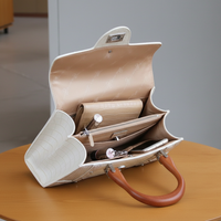 Interior view showing handbag compartments