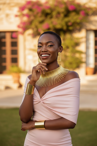 Radiant Sunburst Statement Collar Necklace | Gold Spike Choker