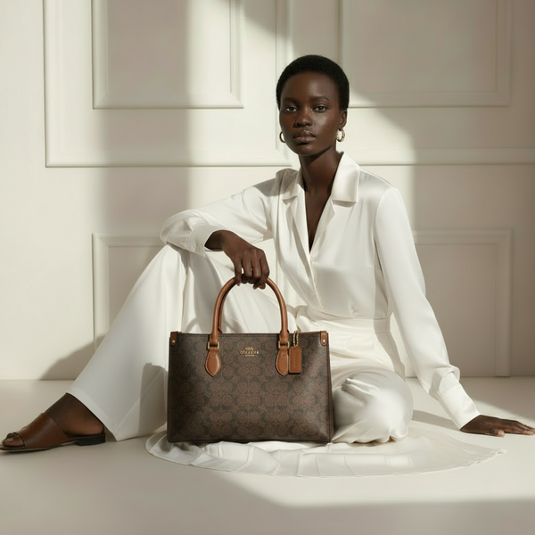 Coach Signature Satchel - Brown Monogram