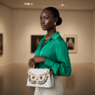 The Owl Totem Satchel — Cream Monogram