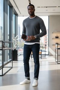 Premium casual luxury retail setting