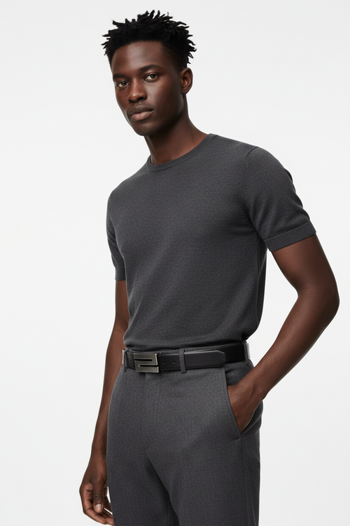 Men's Leather Belt | Genuine Leather with Sleek Buckle - Adjustable Fit